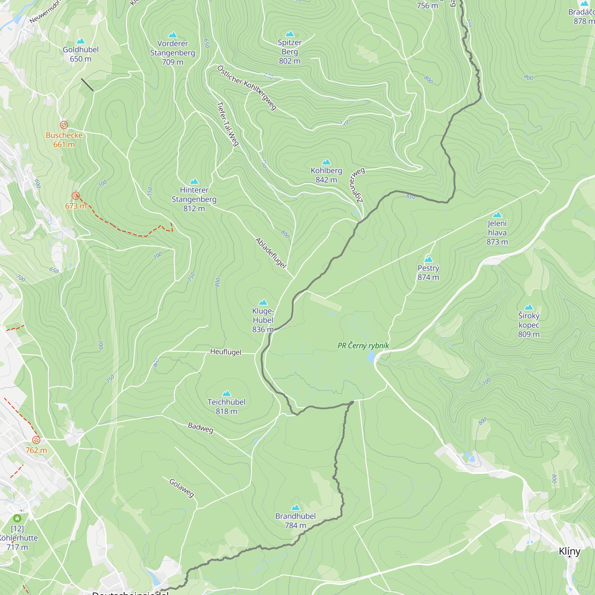 Útulna Klíny map