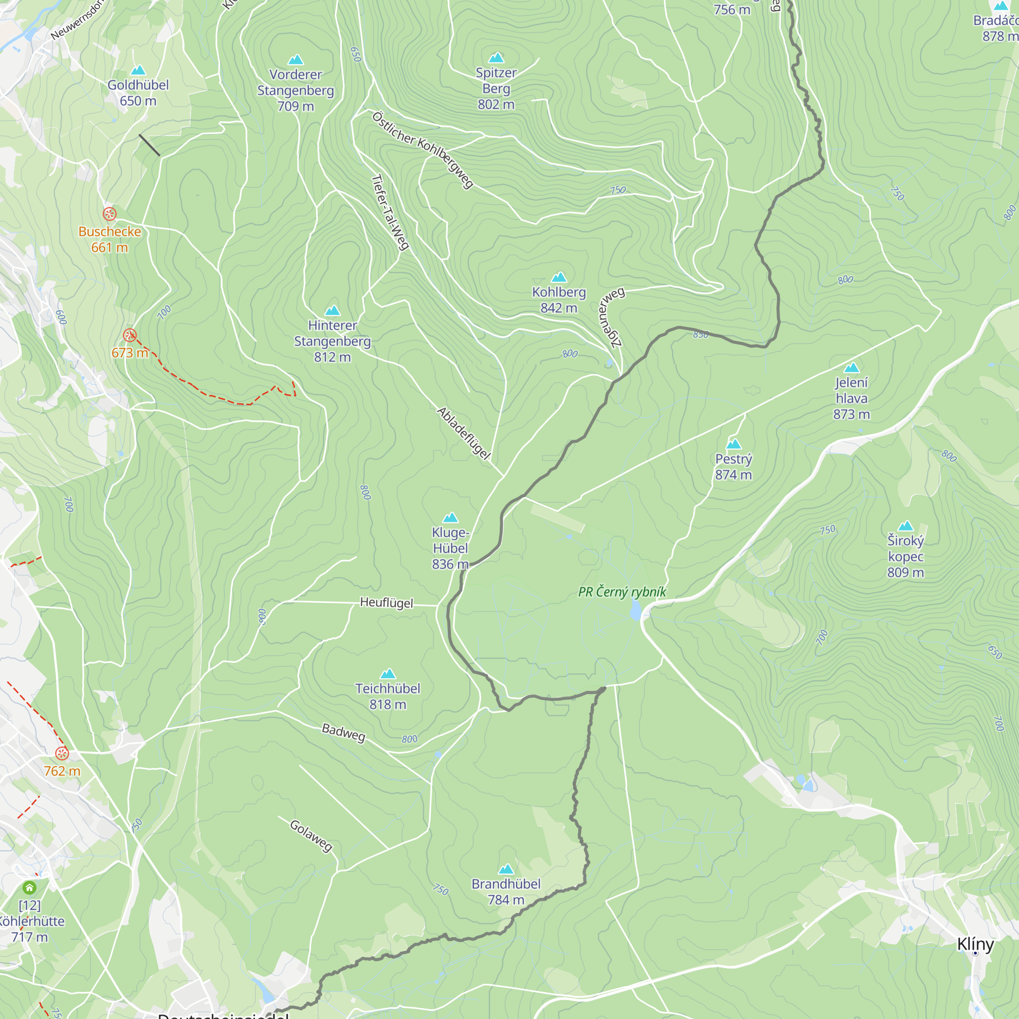 Útulna Klíny map