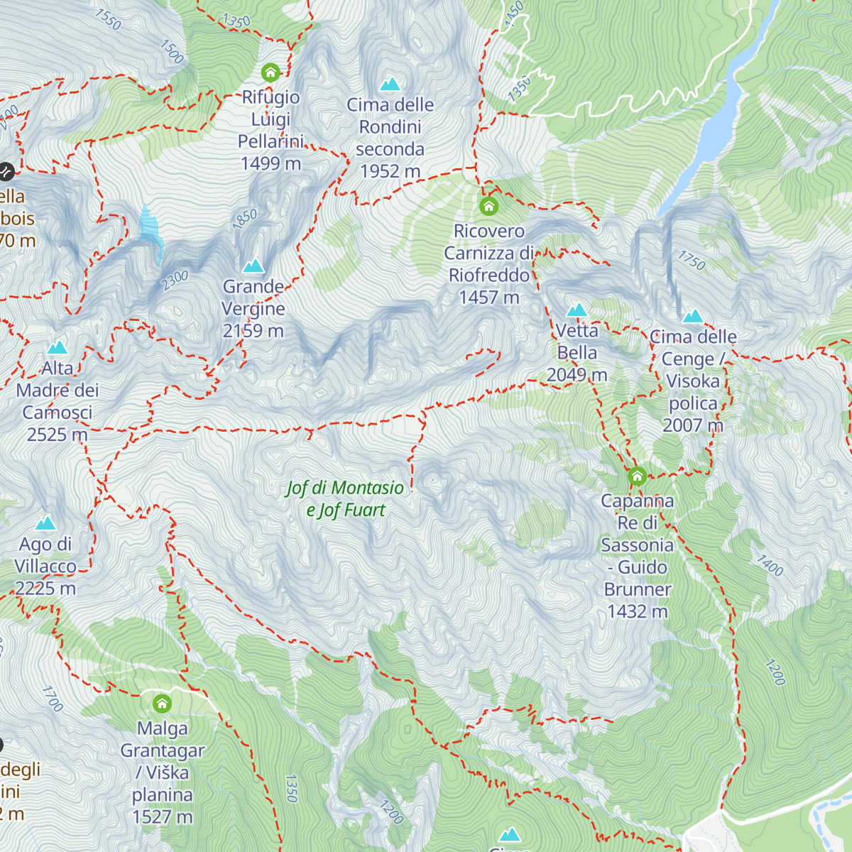 Bivacco C.A.I. Gorizia map