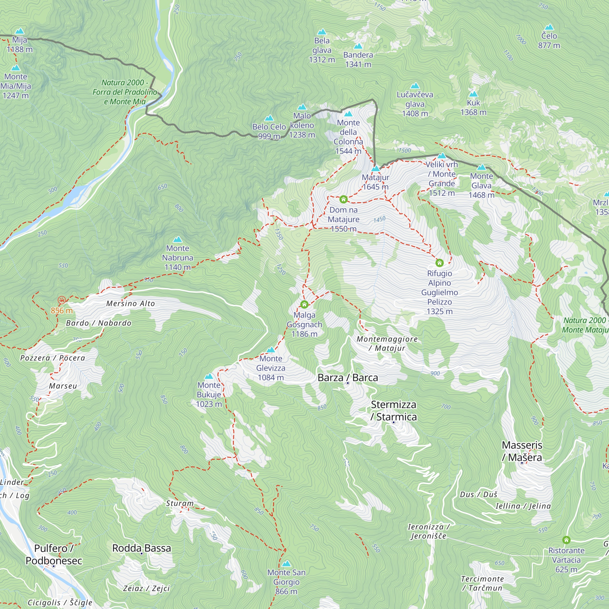 Malga Gosgnach map