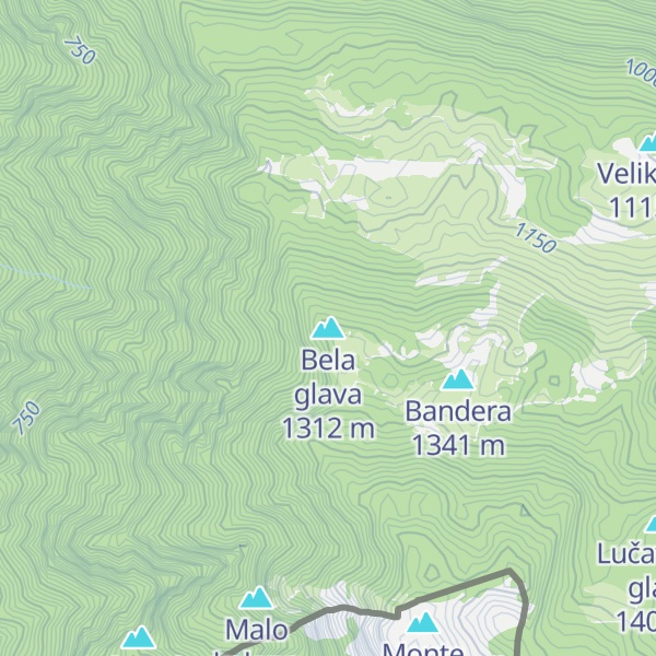 Map of Bela glava