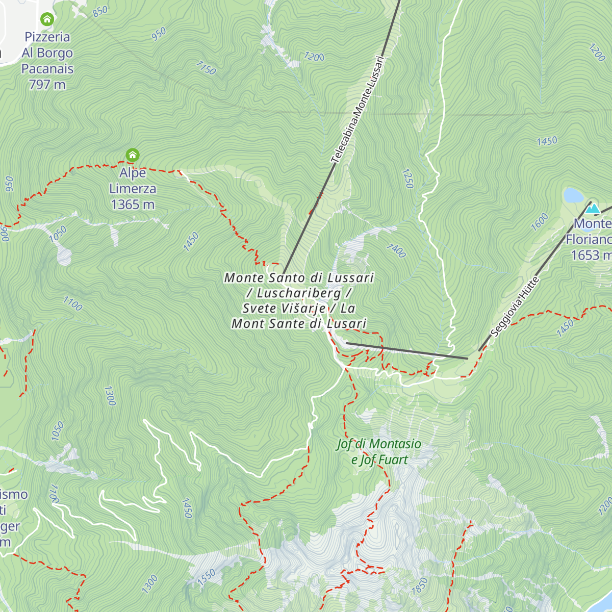 Rifugio Monte Lussari map