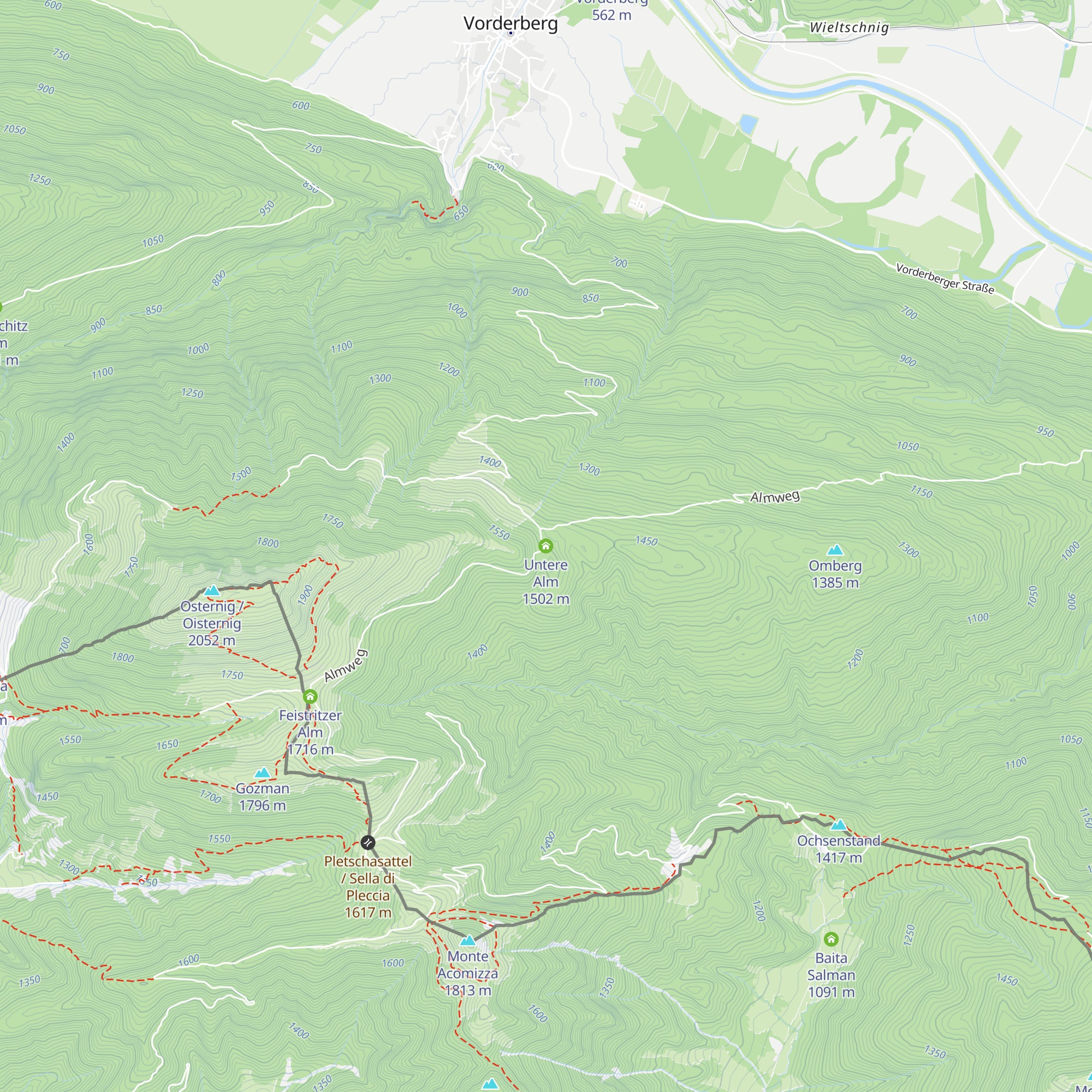Untere Alm map