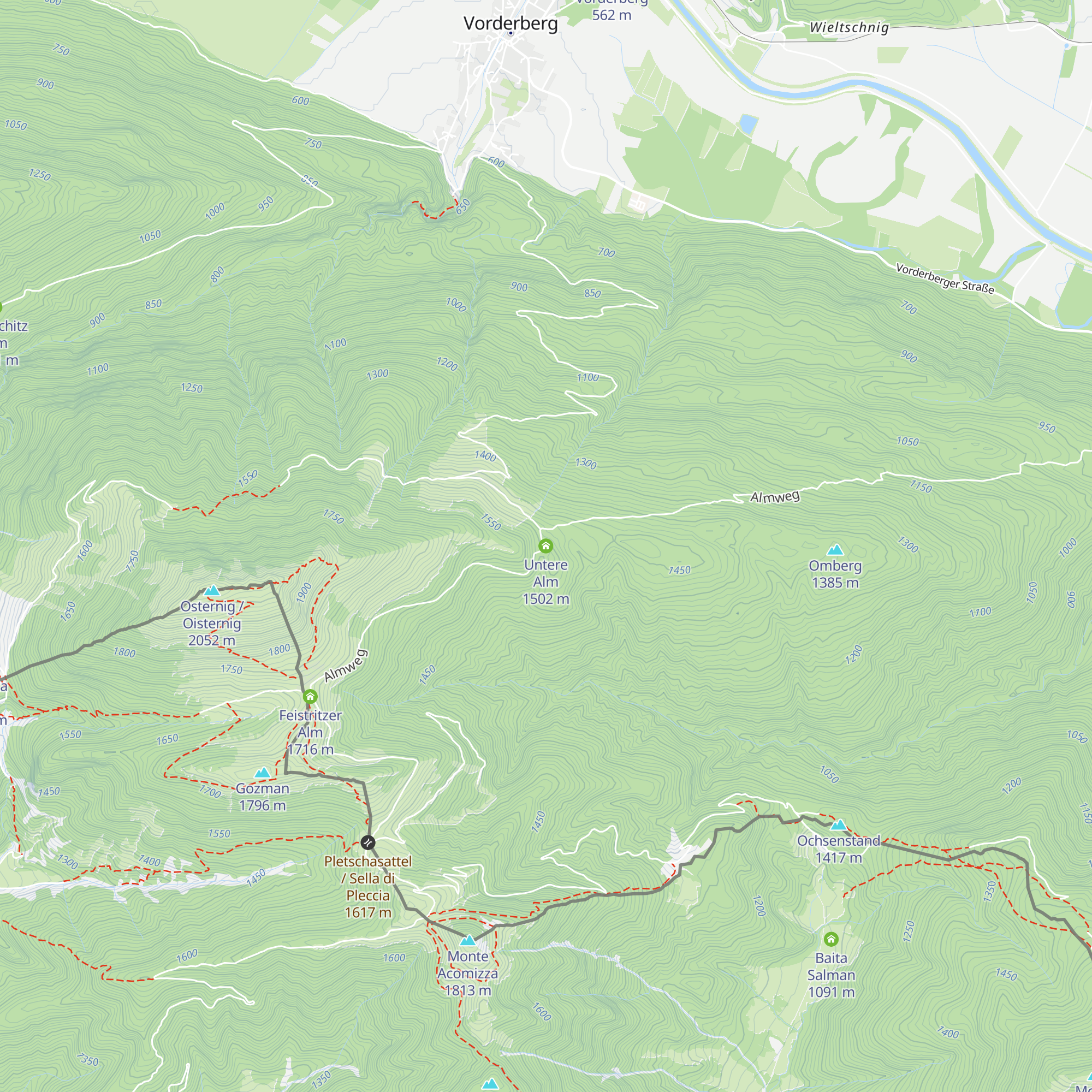 Untere Alm map