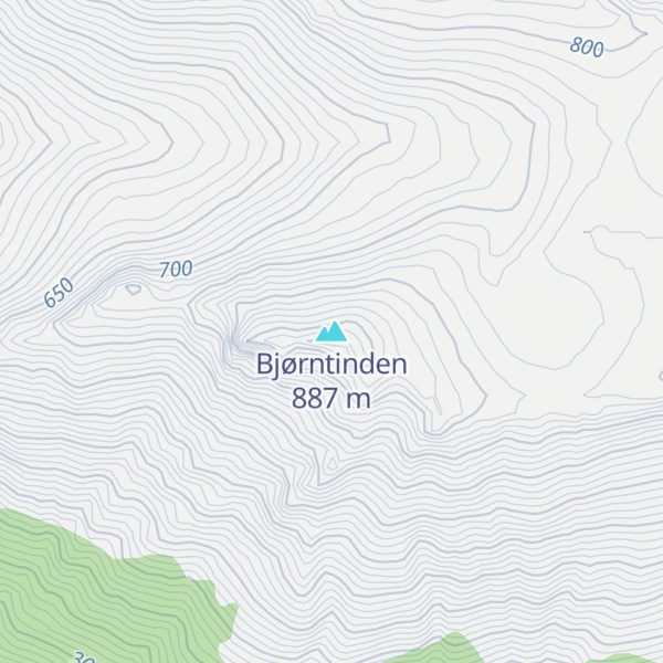 Map of Bjørntinden