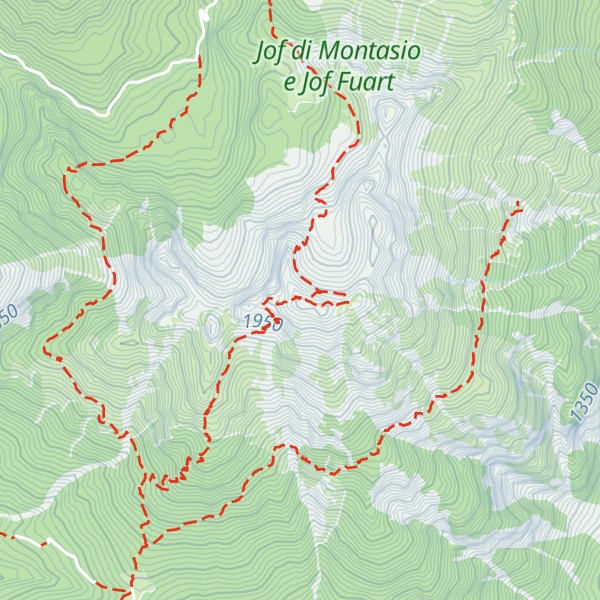 Map of Cima del Cacciatore / Steinerner Jäger / Kamniti lovec / Cime dal Cjaçadôr