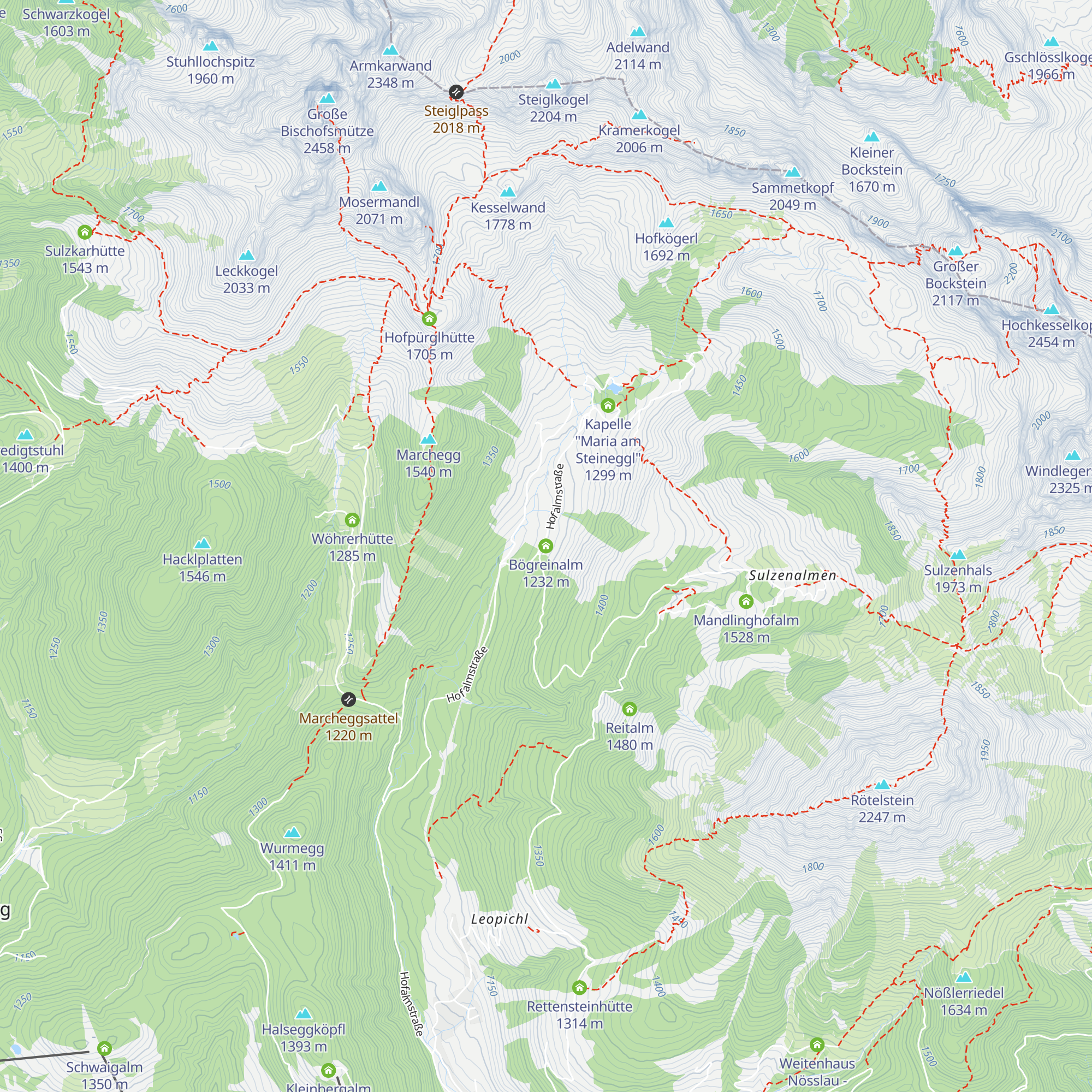 Bögreinalm map