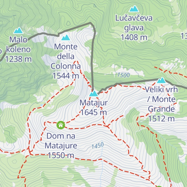 Map of Matajur