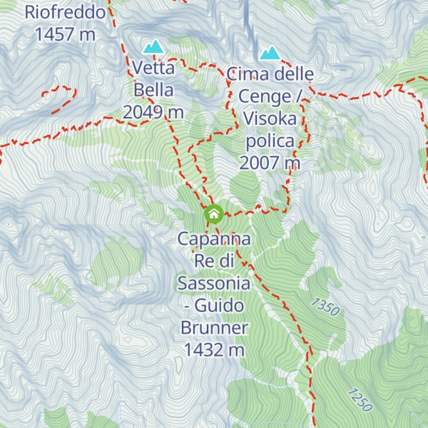 Map of Capanna Re di Sassonia - Guido Brunner