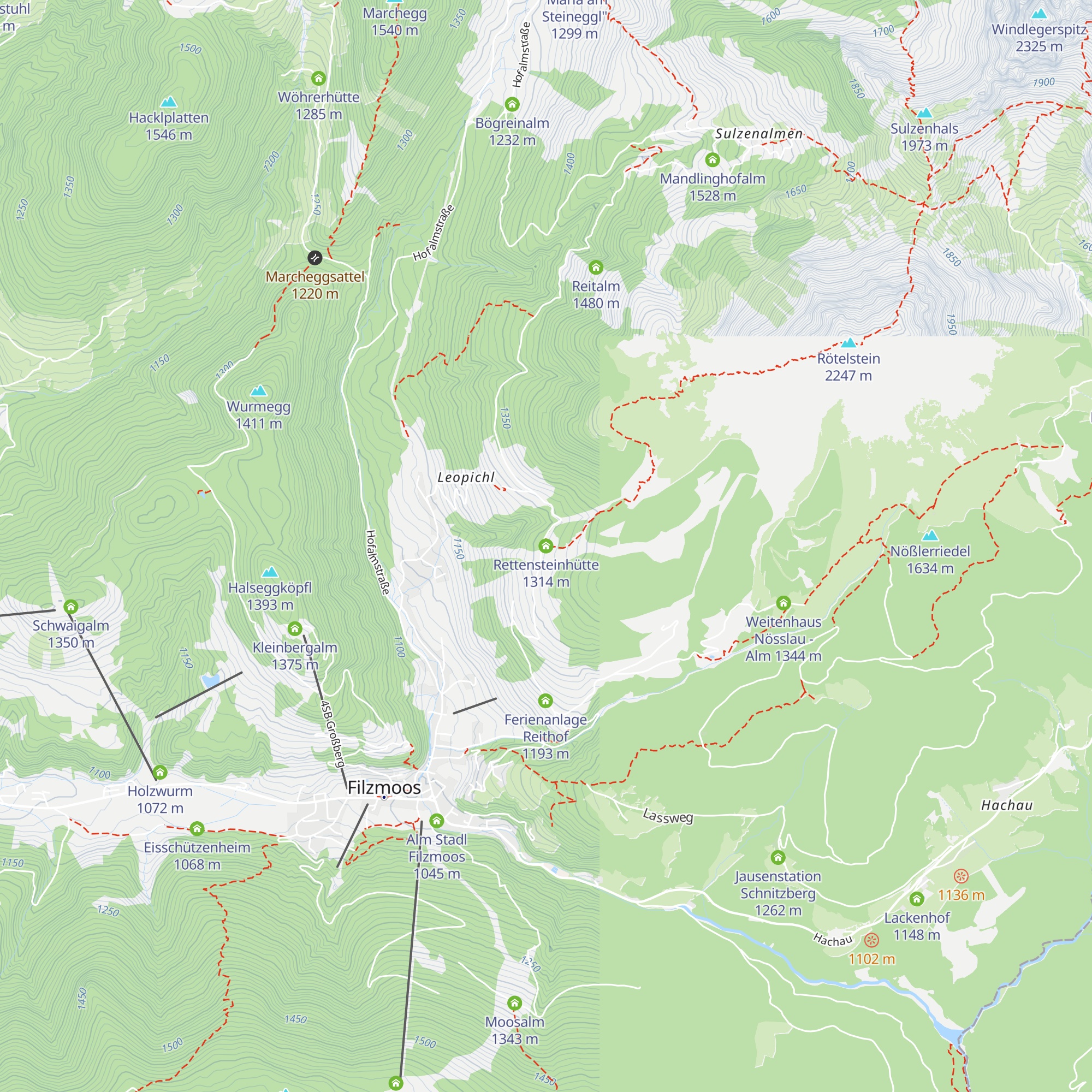 Rettensteinhütte map