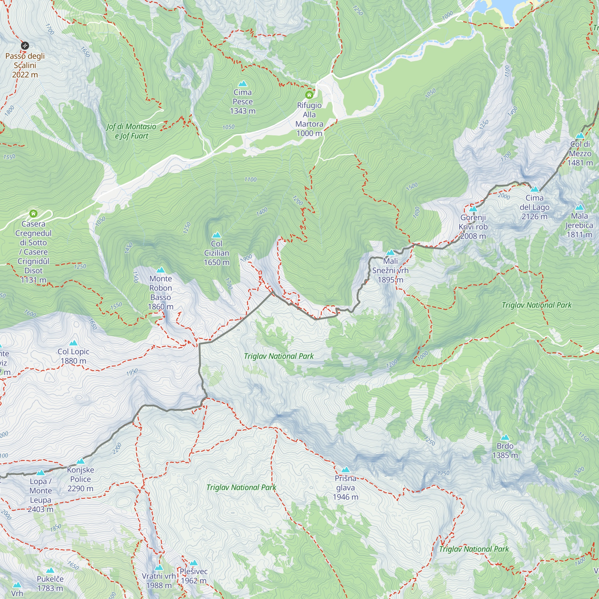 Bivacco Daniele Bertolutti map