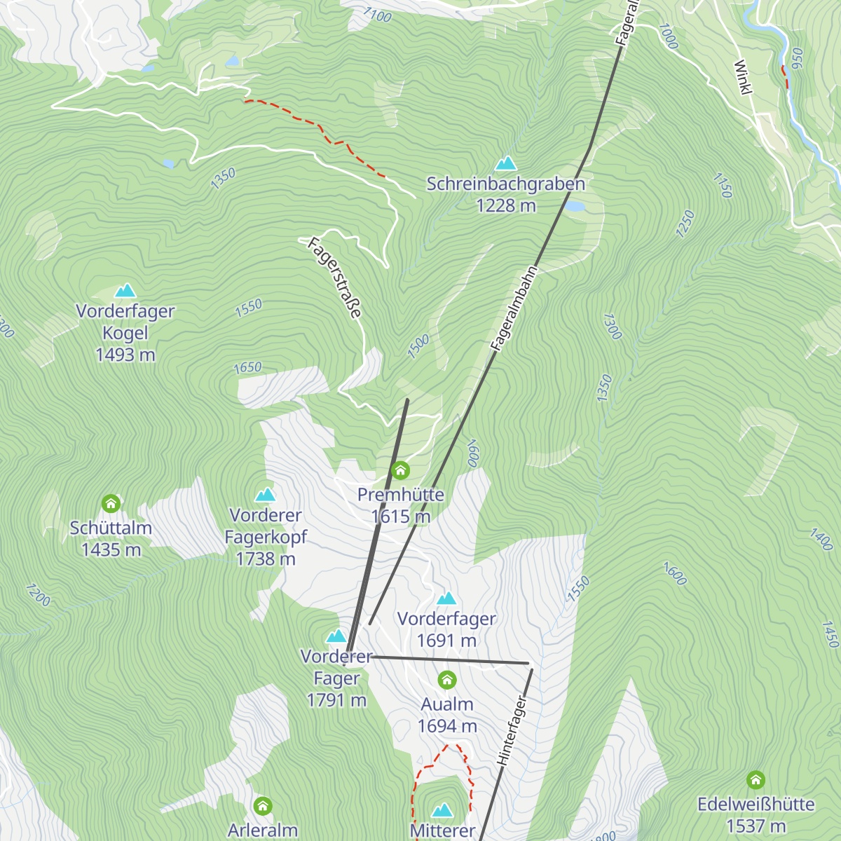 Unterbergalm map