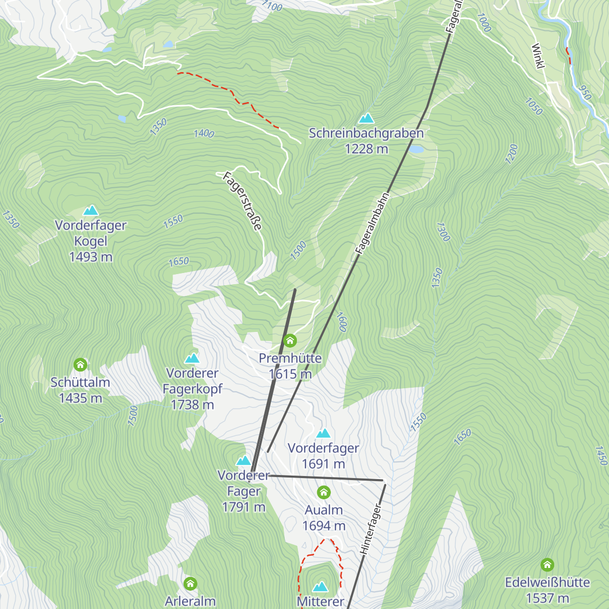 Unterbergalm map