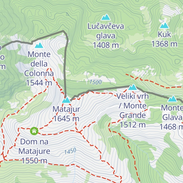Map of Glava / Monte Glava