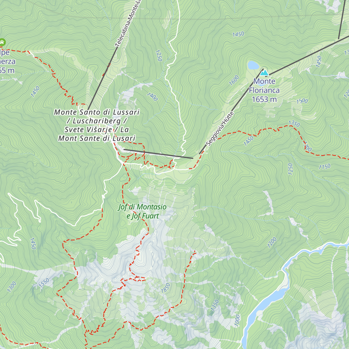 Malga Lussari map