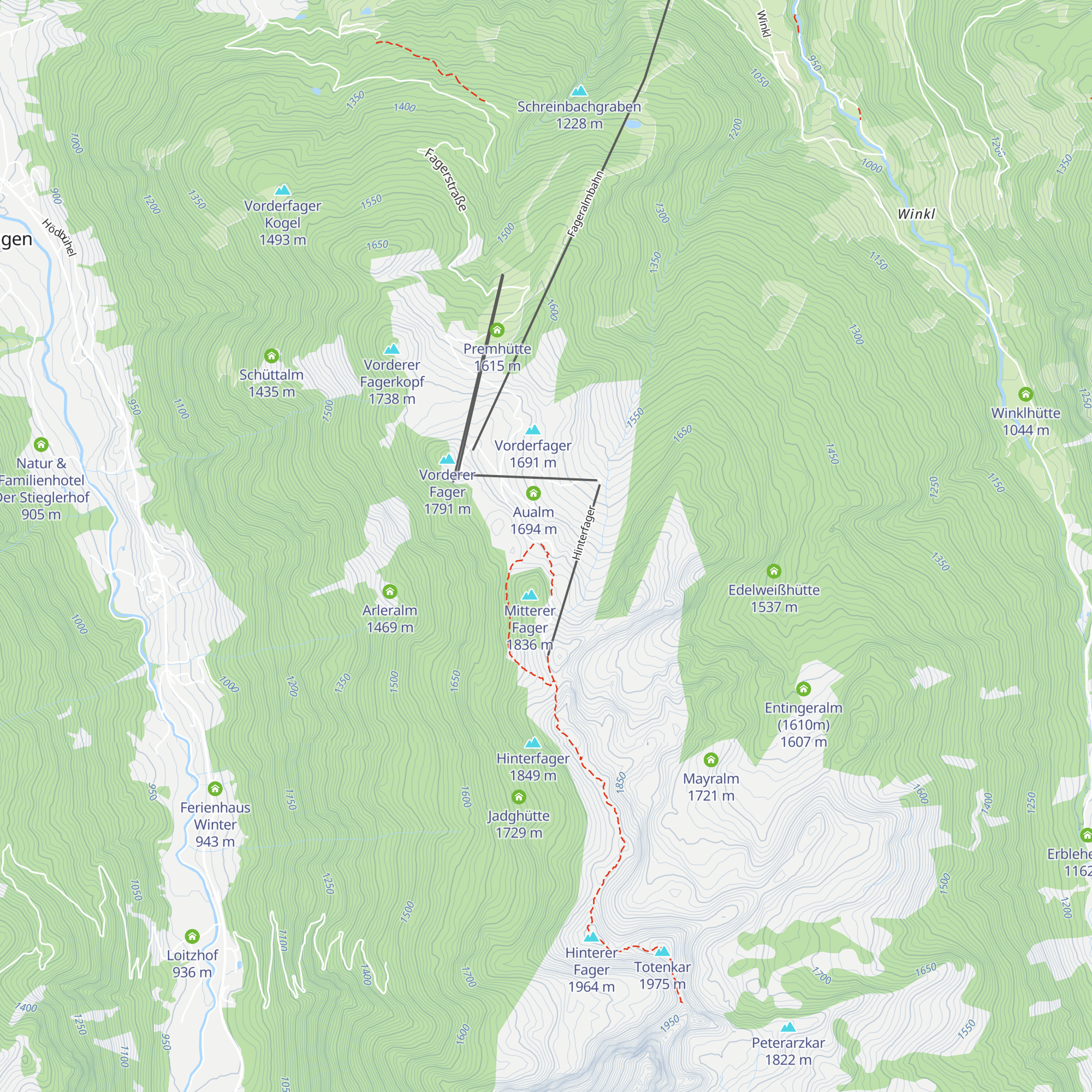 Trinkeralm map