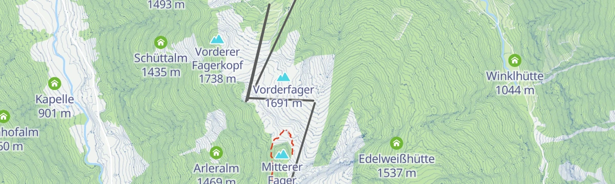 Map of the start of Ennsradweg - 1. Tagesetappe