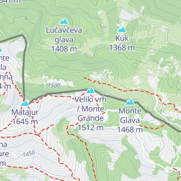 Map of Veliki vrh / Monte Grande