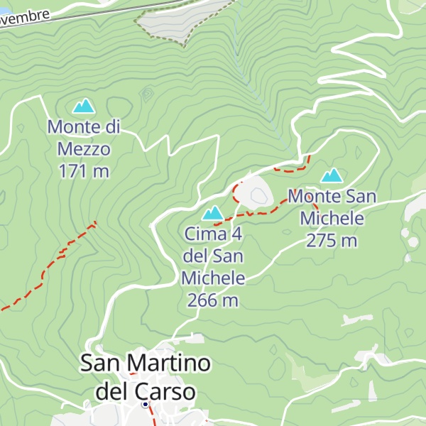 Map of Cima 4 del San Michele