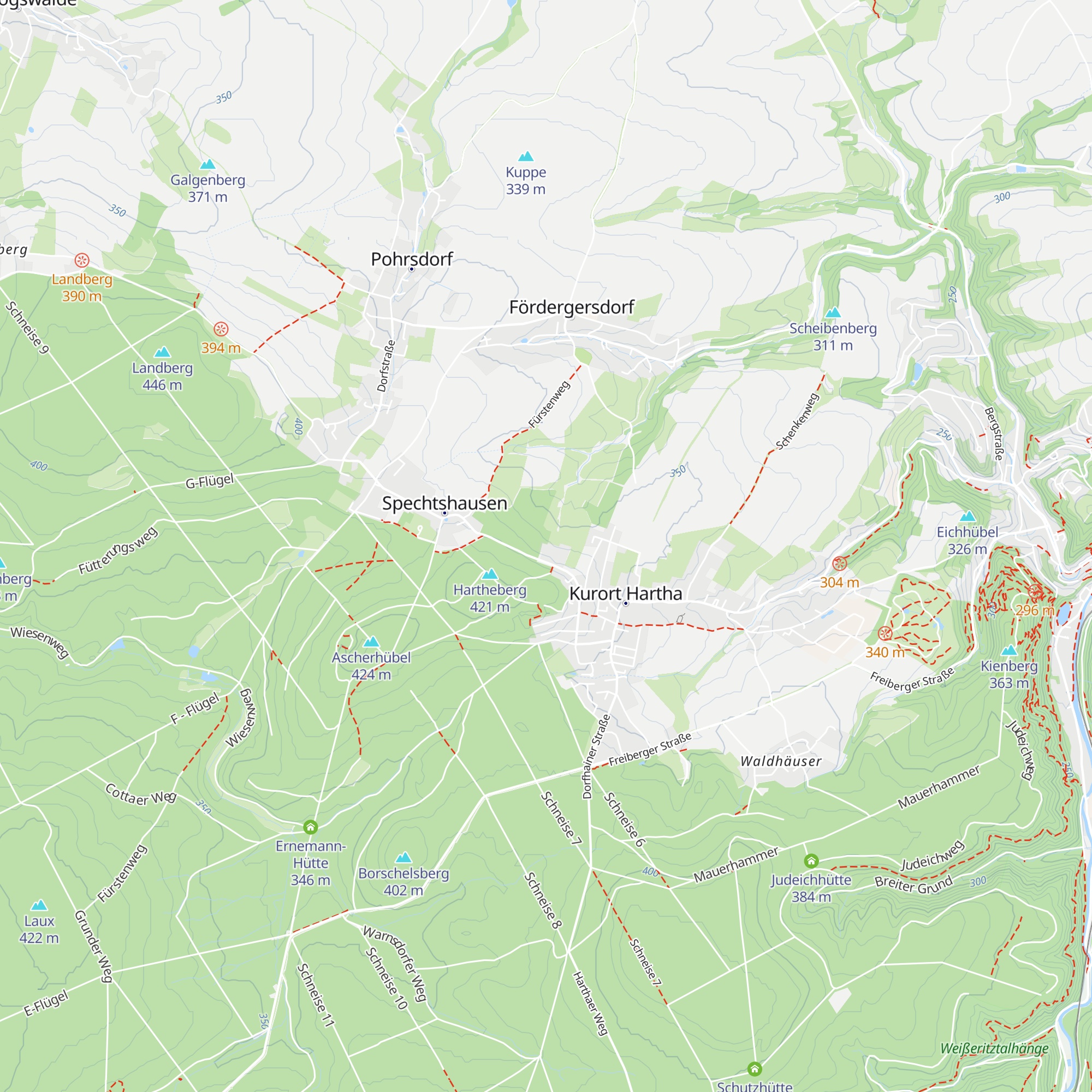 Hütte Hartha map