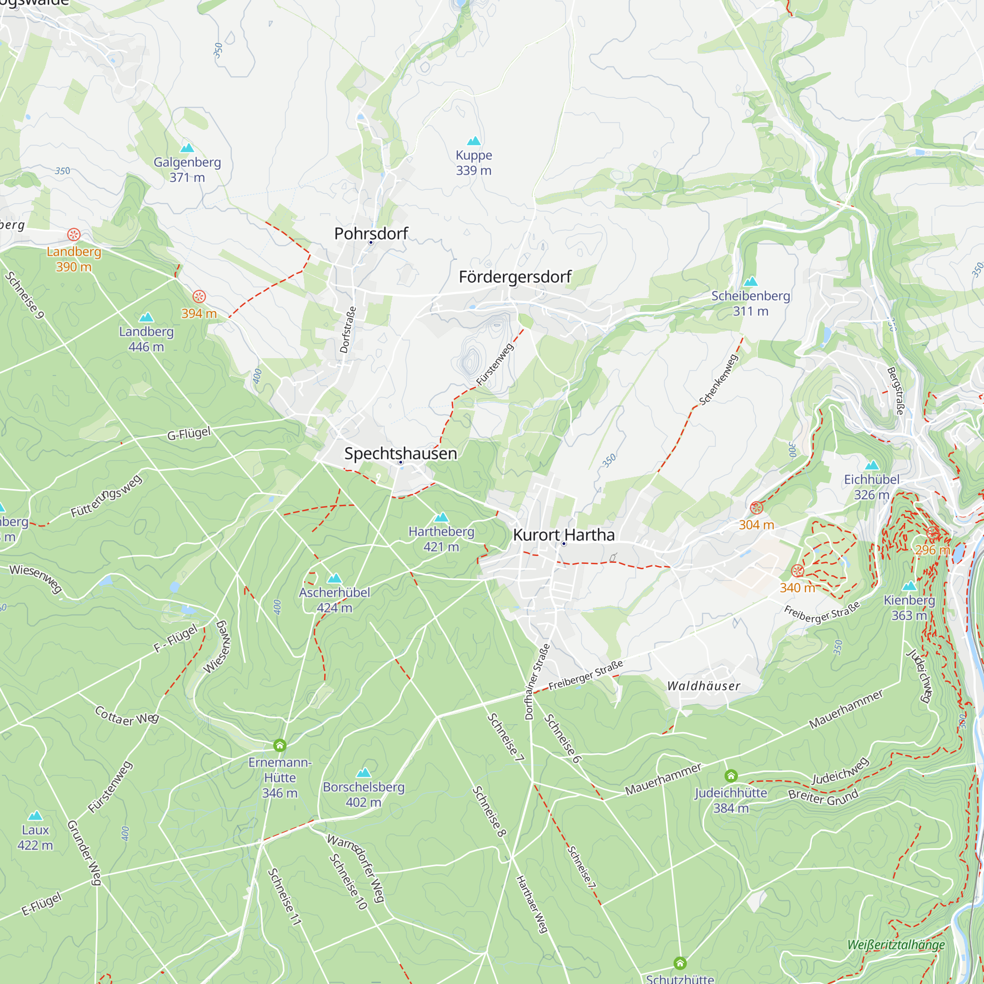 Hütte Hartha map