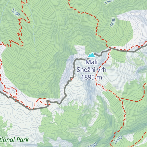 Map of Mogenza grande / Veliki Snežni vrh