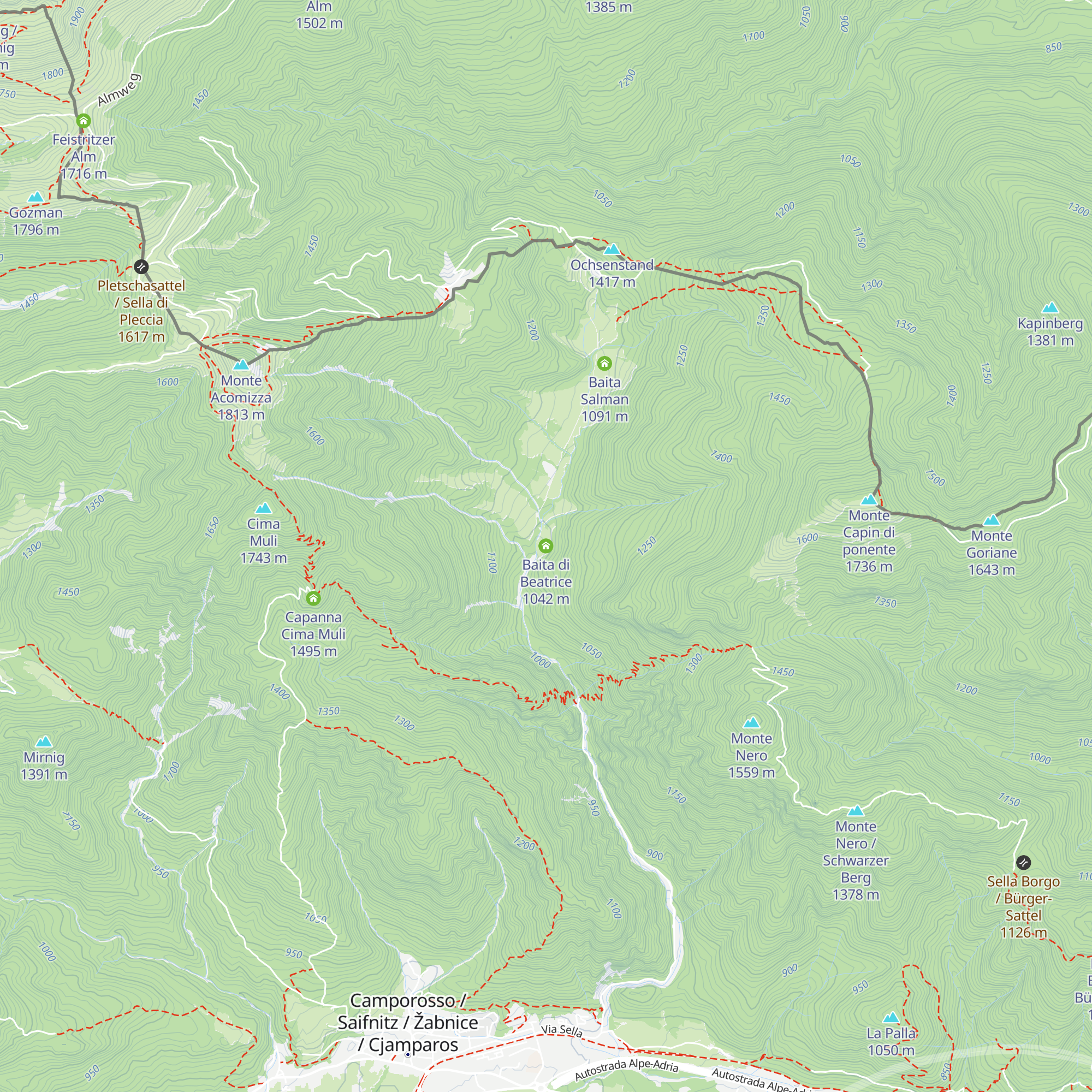 Baita di Beatrice map