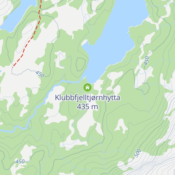 Map of Klubbfjelltjørnhytta