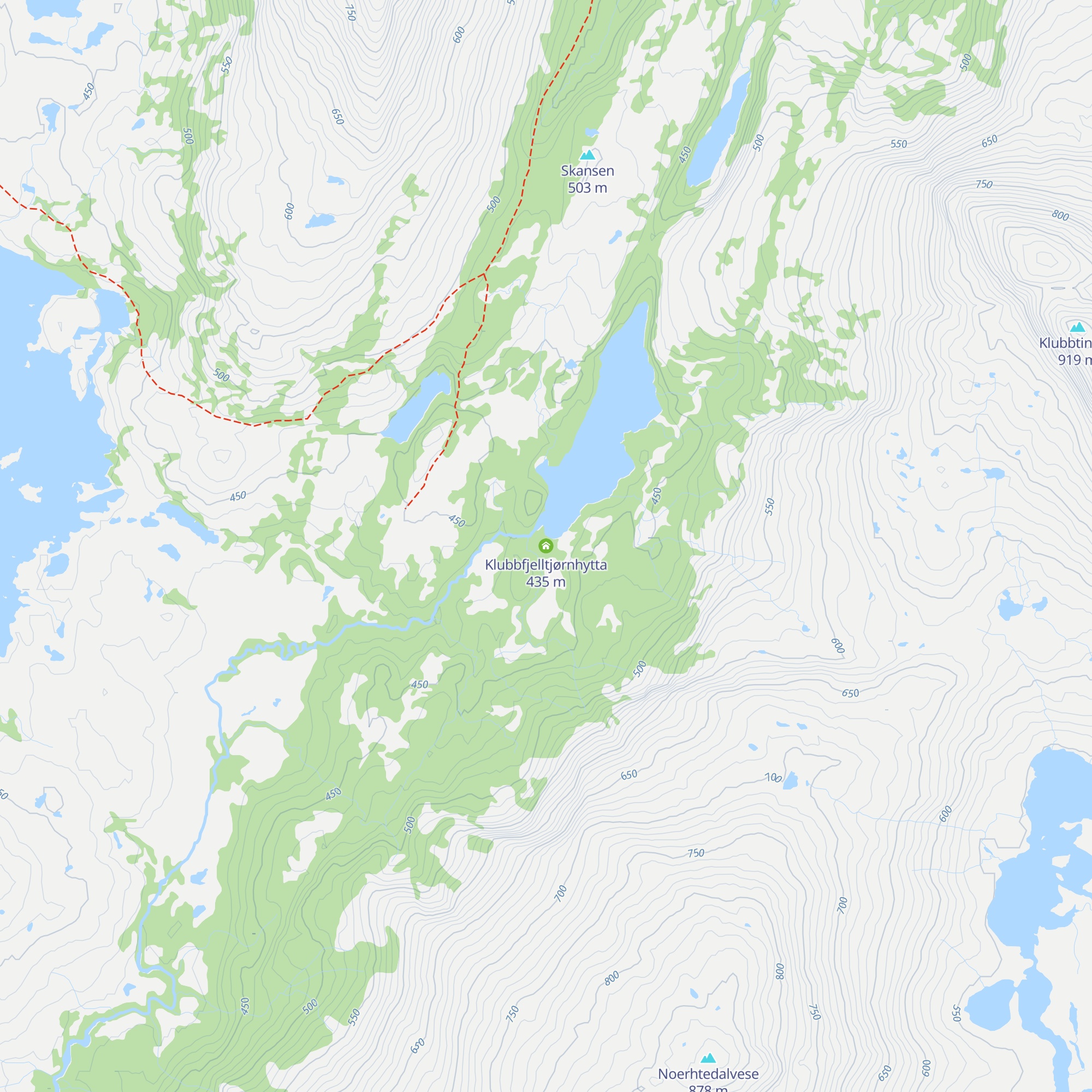 Klubbfjelltjørnhytta map