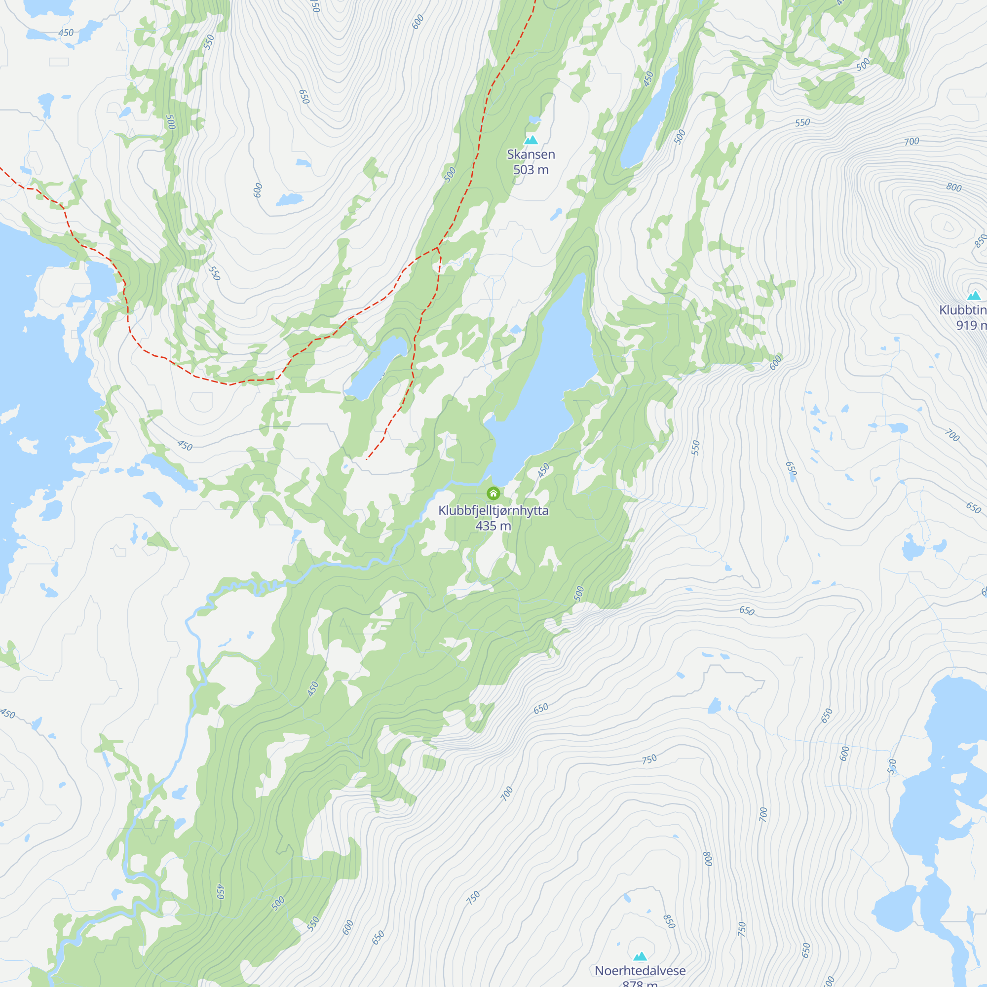 Klubbfjelltjørnhytta map