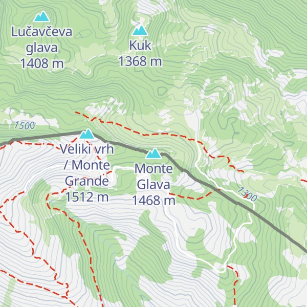 Map of Monte Glava