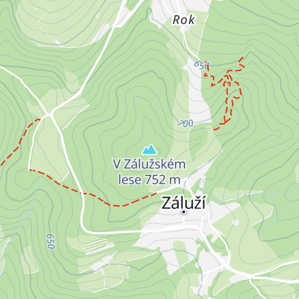 Map of V Zálužském lese