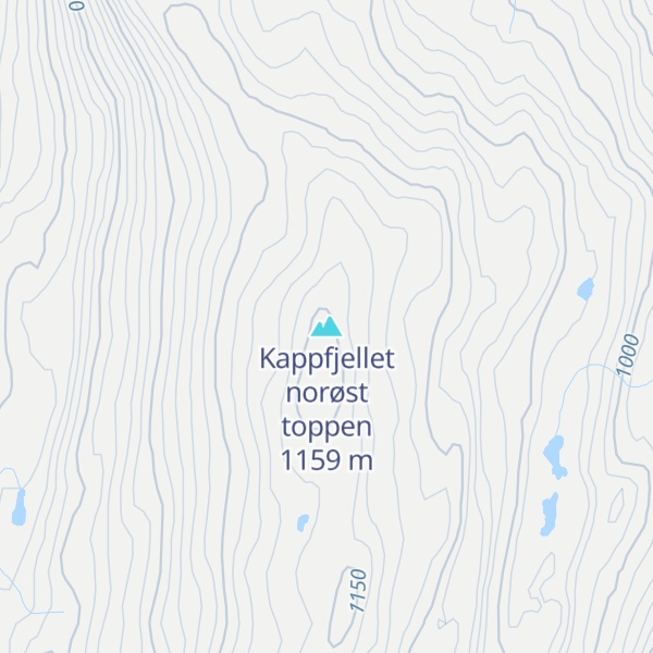 Map of Kappfjellet norøst toppen