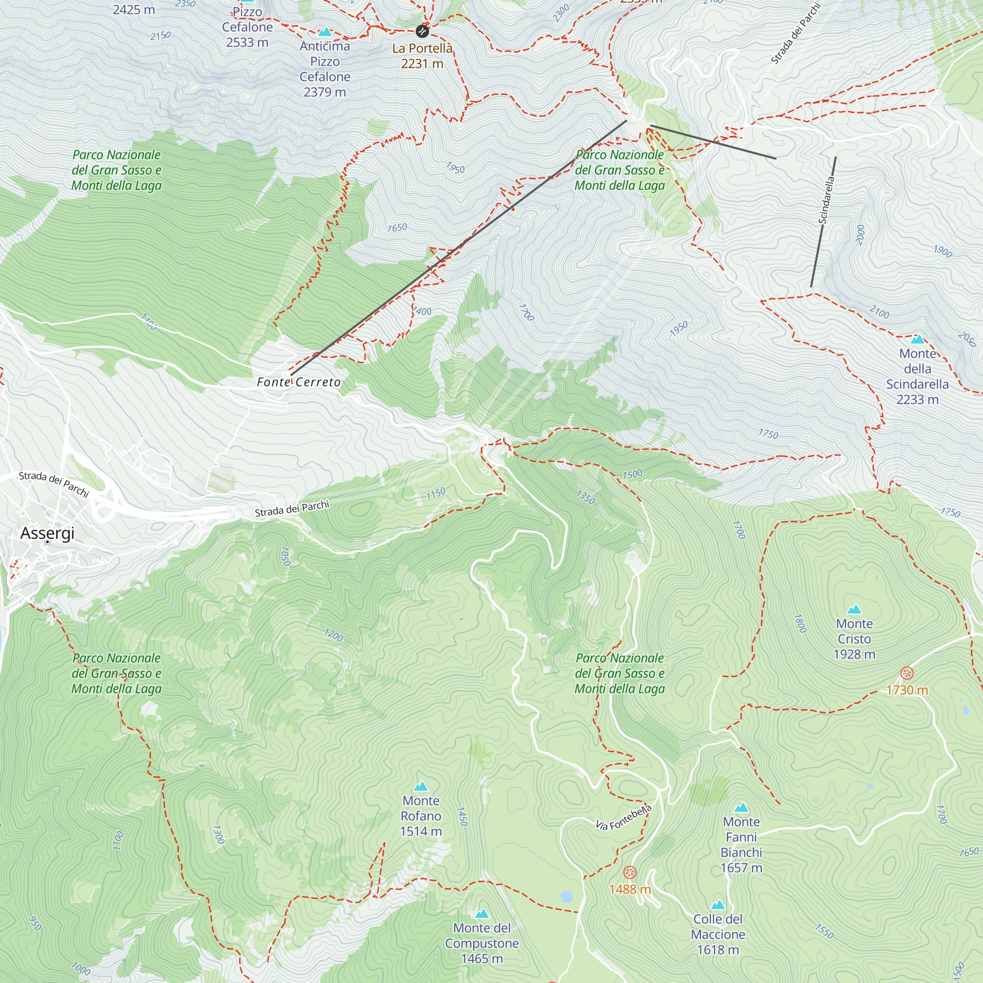 Rifugio del Gran Sasso map