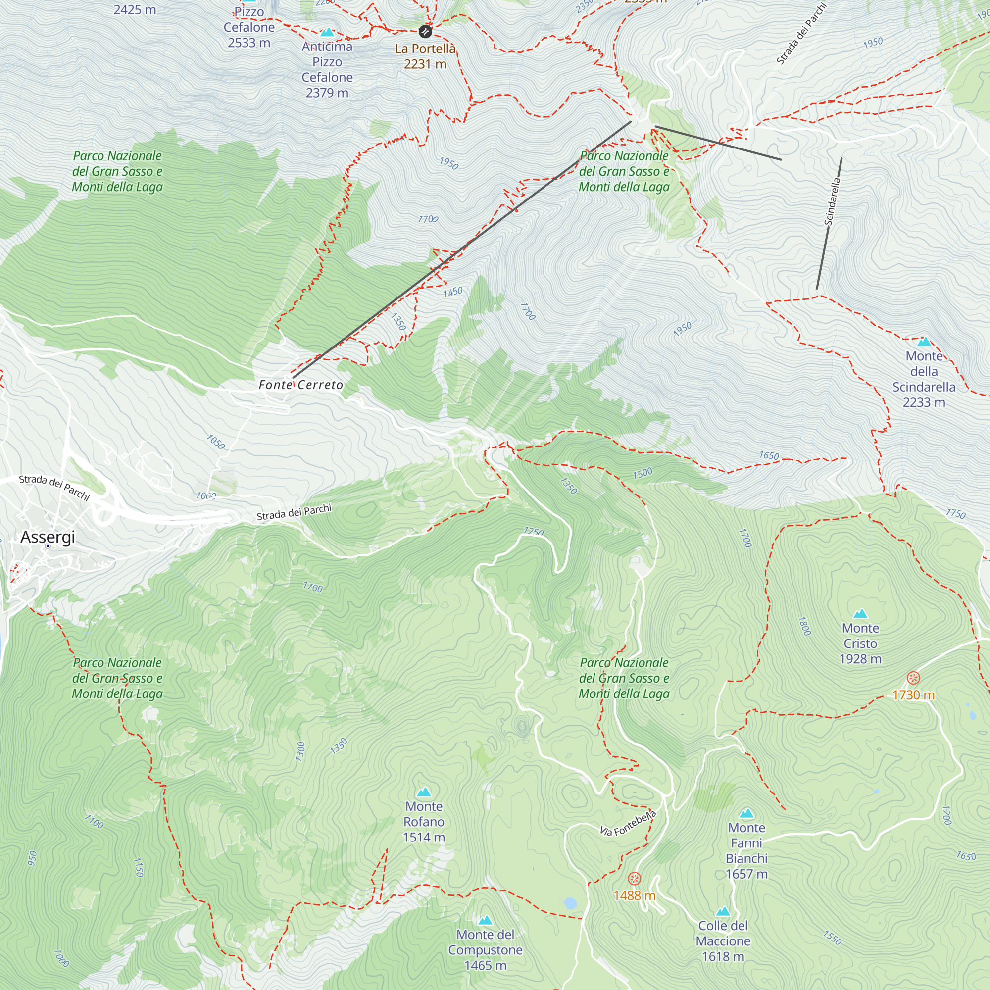 Rifugio del Gran Sasso map