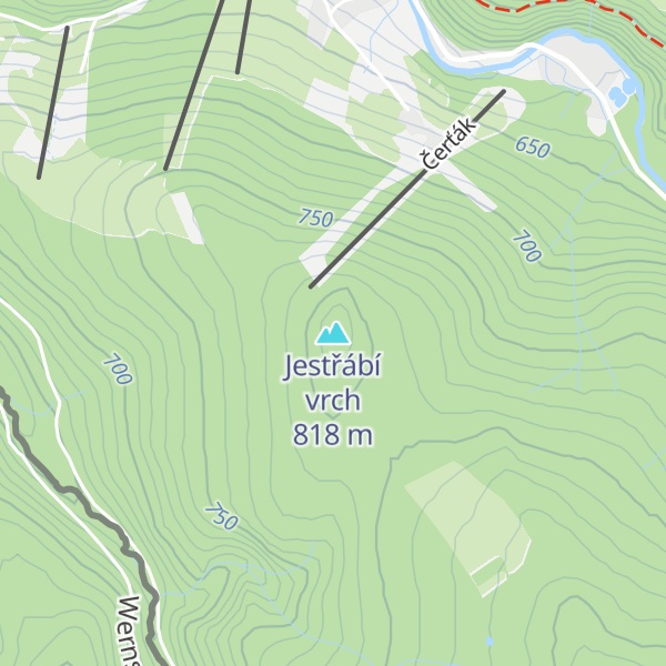 Map of Jestřábí vrch