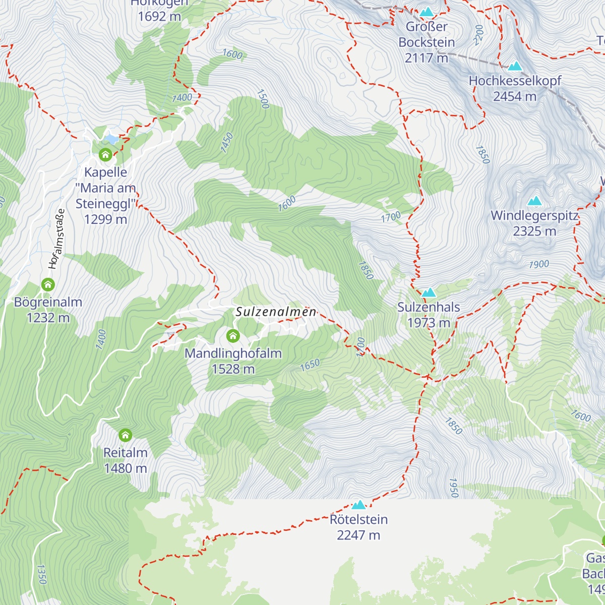 Wallehenalm map