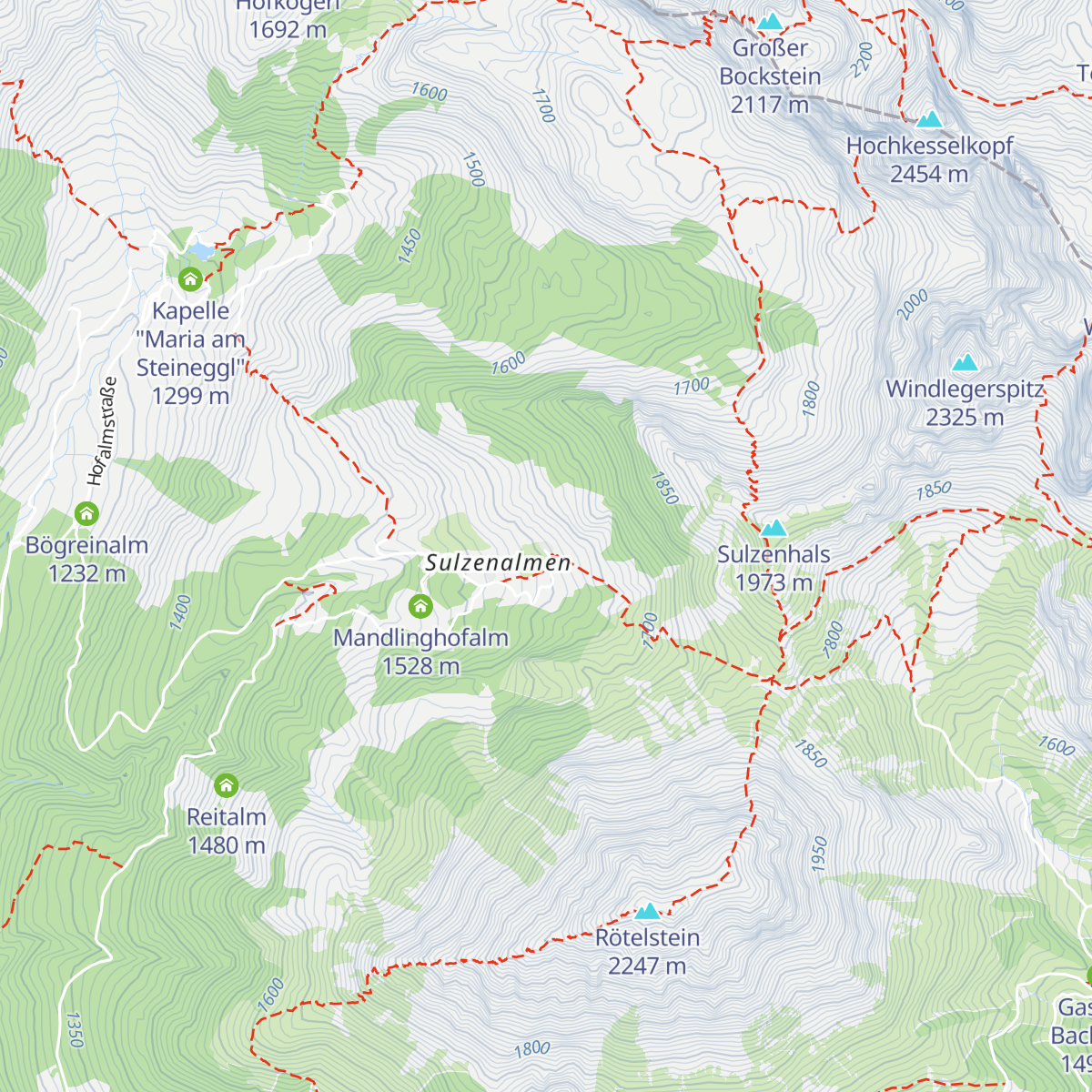 Wallehenalm map
