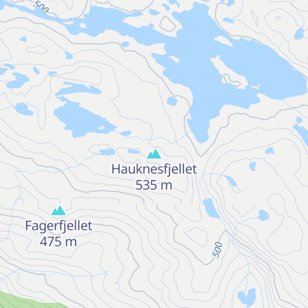 Map of Hauknesfjellet