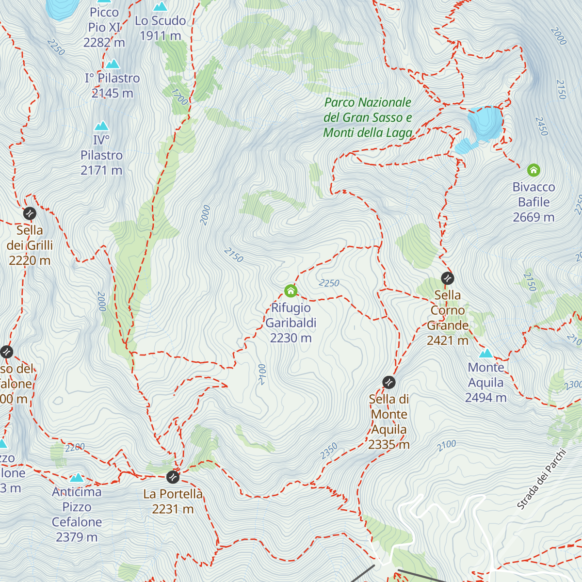 Rifugio Garibaldi map