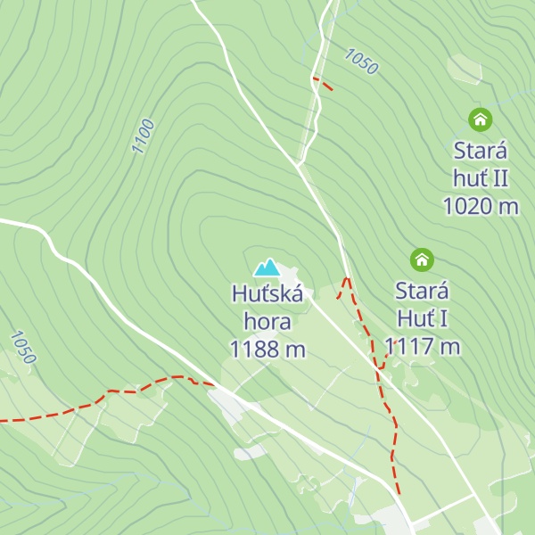 Map of Huťská hora
