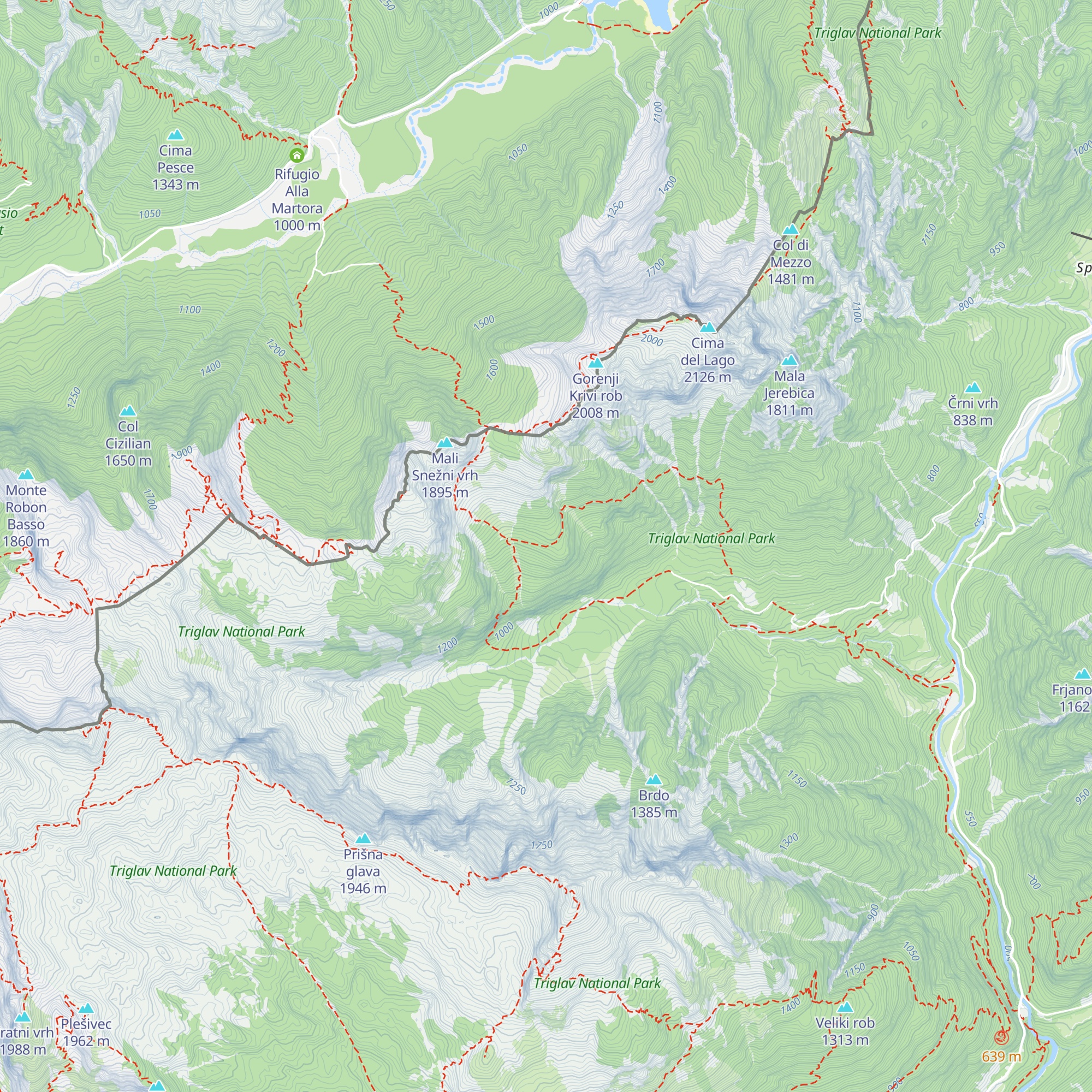 Lovska koča pod Jerebico map