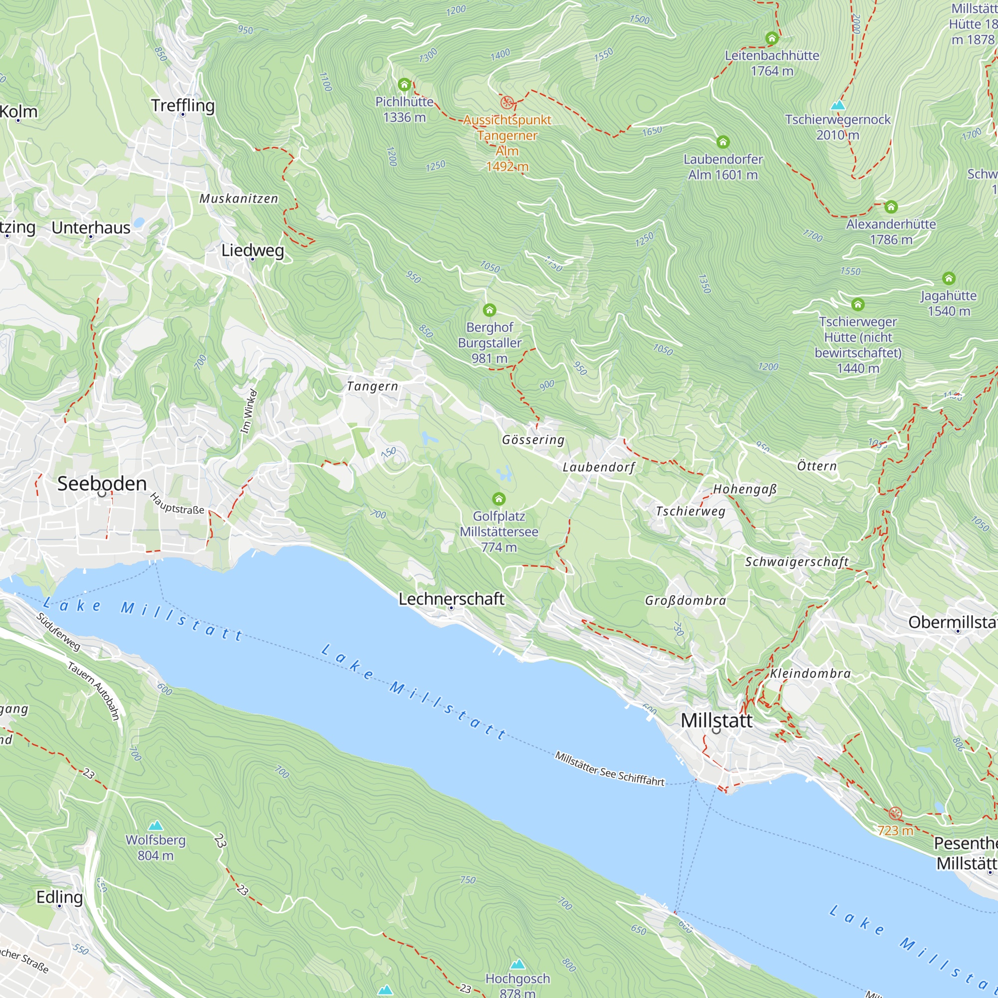 Golfplatz Millstättersee map