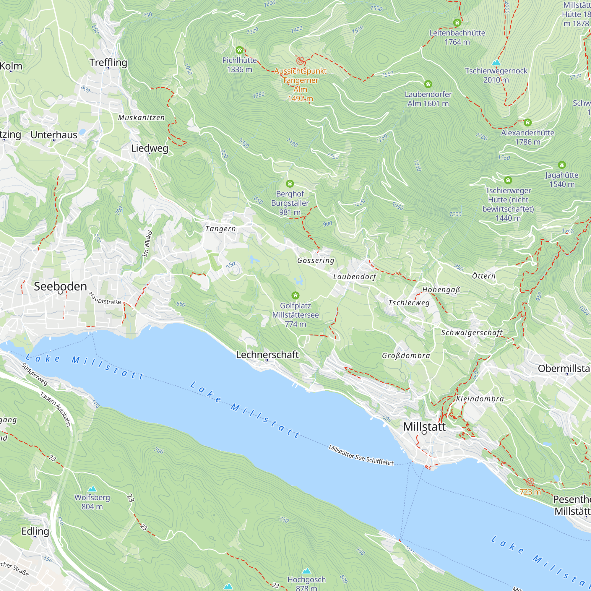 Golfplatz Millstättersee map