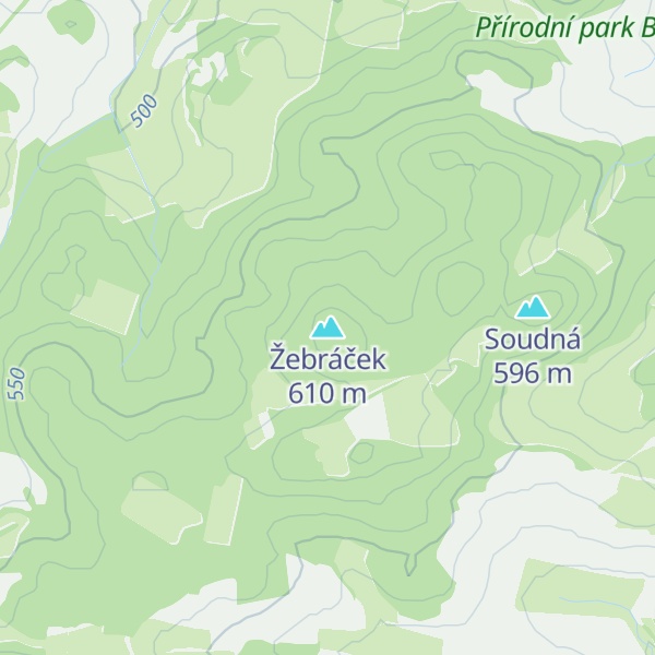 Map of Žebráček