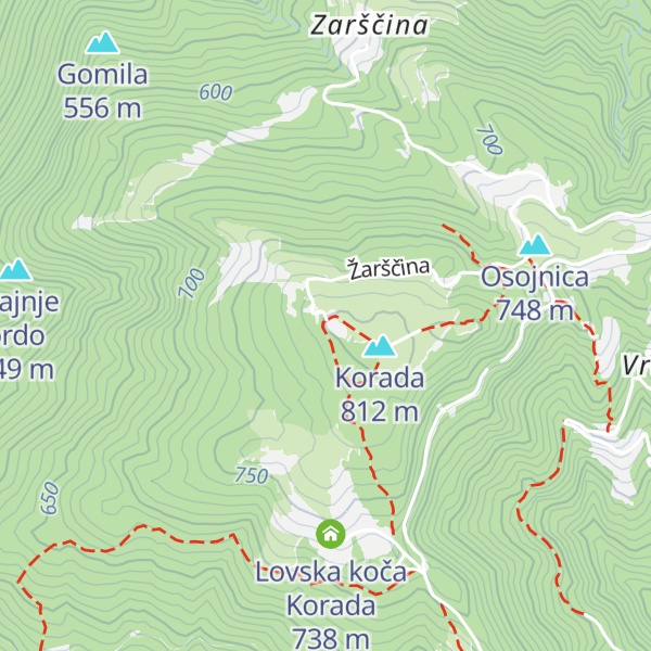 Map of Zavetišče na Koradi