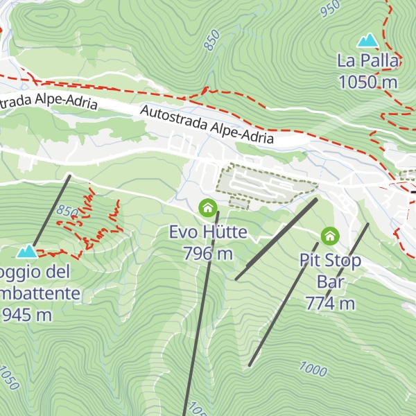 Map of Evo Hütte
