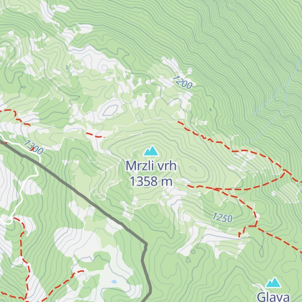 Map of Mrzli vrh