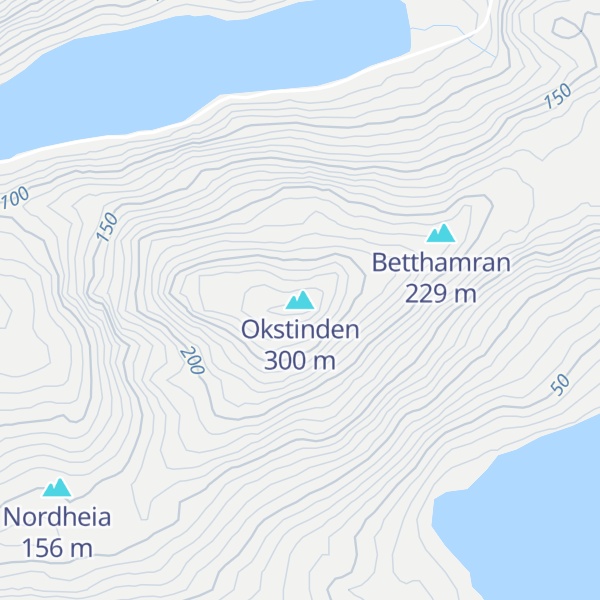 Map of Okstinden