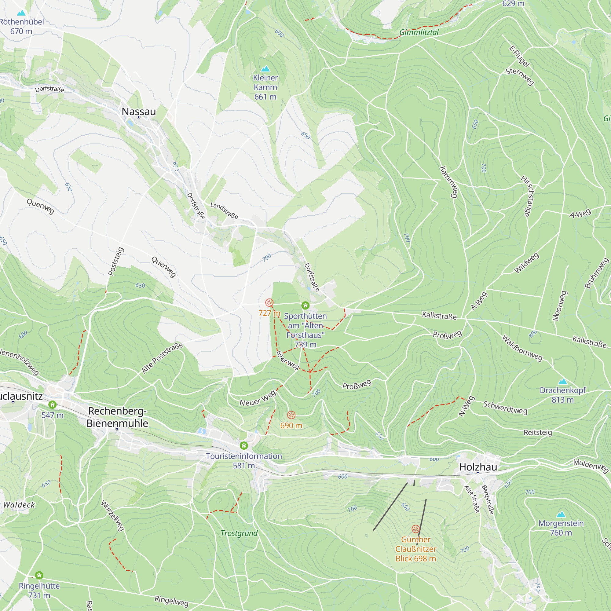Sporthütten am "Alten Forsthaus" map
